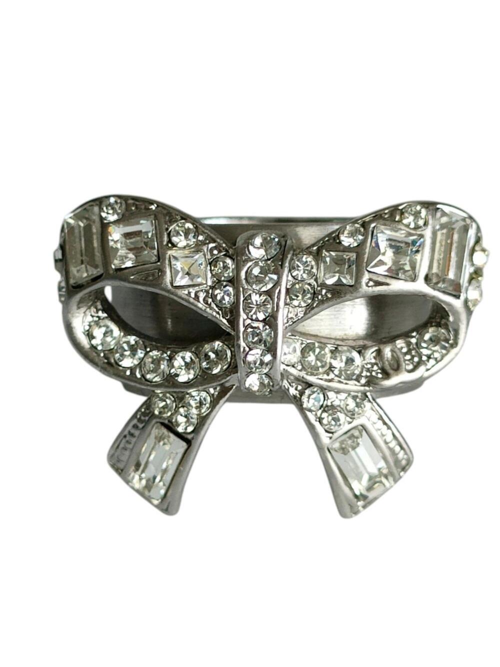 Chanel Rhinestone Ribbon Motif Ring #287959C53B